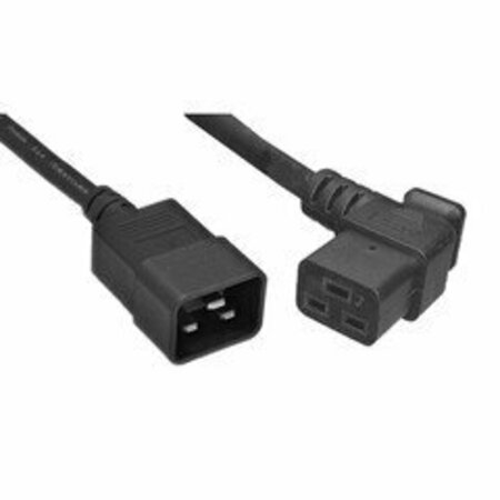 SWE-TECH 3C Heavy Duty Server Power Extension Cord, Black, C20 to C19Right Angle, 12AWG/3C, 20 Amp, 10 foot FWT10W3-41610